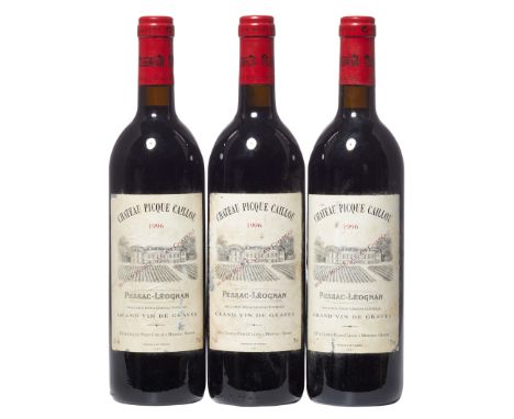 1996 / 2010 Mixed Lot of Château Picque Caillou, Pessac-Léognan, Bordeaux, 3 x 75cl (1996), 10 x 75cl (2002), 23 x 75cl (2010