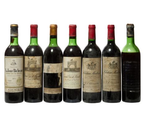 1970 / 1996 Mixed Lot of Grand Cru from Bordeaux, comprising: 1970 Château Léoville Las Cases Grand Vin de Léoville 2eme Cru 