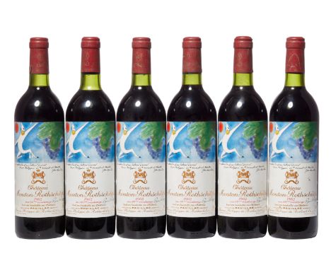1982 Château Mouton Rothschild, Pauillac, Bordeaux, 6 x 75cl (6) Provenance: Property of a Gentleman, previously stored in a 