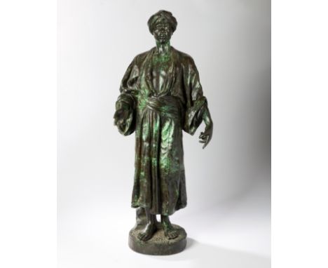 After Ren&eacute;-Charles Masse, French, 1855-1913, a bronze figure of a 'Young Arab', late 20th century, the male youth depi