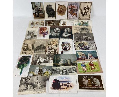 A collection of 30 assorted Edwardian &amp; vintage cards featuring cats. To include Greetings cards, humorous cards and post