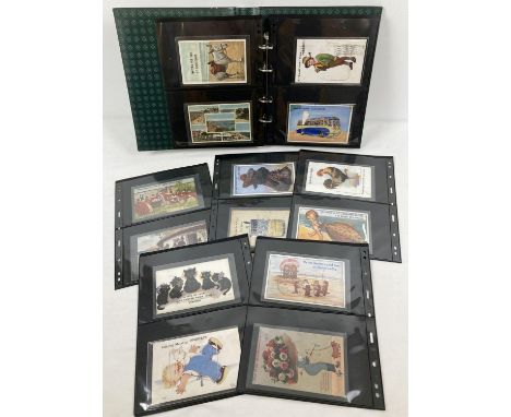 An album containing 36 vintage lift flap novelty souvenir postcards.  