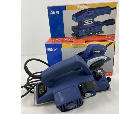 2 boxed French Agojama power tools, in as new condition. A 135W finishing sander, still cellophane wrapped, together with a 6