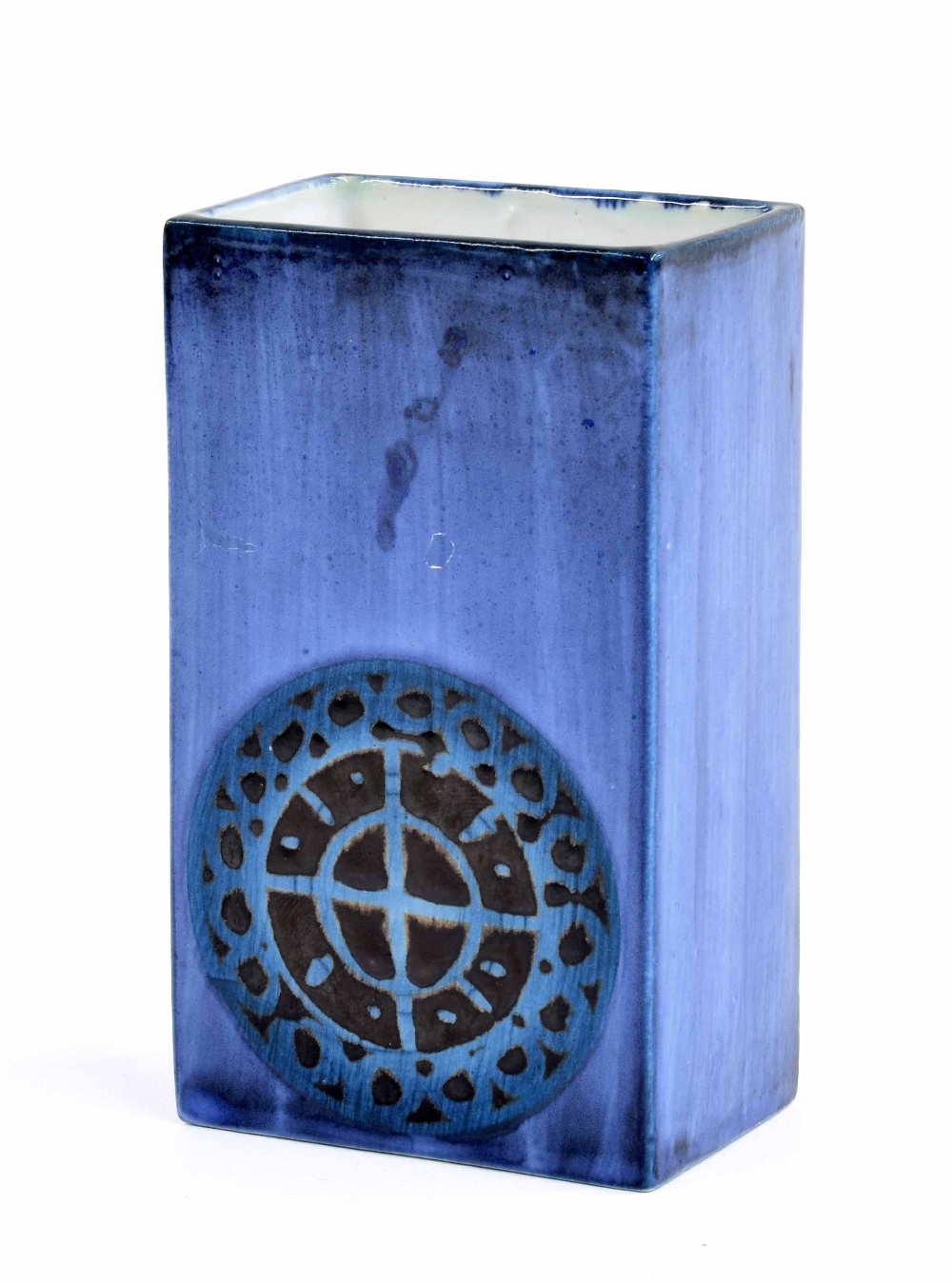 Troika Pottery small Slab vase decorated by Honor Curtis, monogrammed