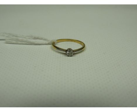 Unmarked Gold Diamond Solitaire Ring - 1 gram 