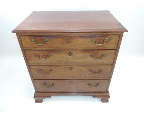 19th Century Walnut Four Drawer Chest of Drawers on Bracket Feet - 31? Wide 19? Deep 33? High 