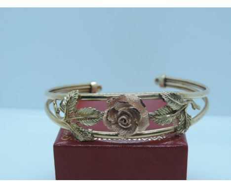 9ct Yellow and Rose Gold Bangle - 12gms 