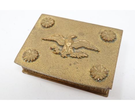 First Empire French Napoleonic brass snuff or pill box. P&amp;P Group 1 (£14+VAT for the first lot and £1+VAT for subsequent 