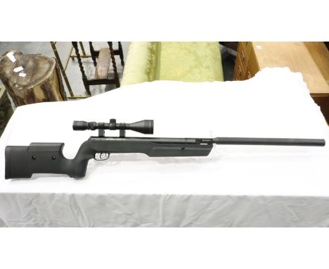 Remington Thunderceptor composition .22 air rifle with scope. P&amp;P Group 2 (£18+VAT for the first lot and £3+VAT for subse