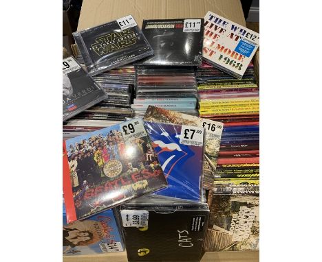 7x BOXES OF new sealed CD albums, boxes of new sealed ex HMV stock, including CD's, albums in mint condition; U2, The Who, Be