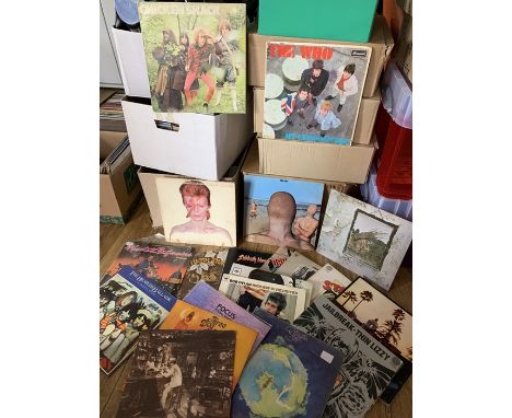 .COLLECTION OF LP RECORDS USED INCLUDING The Who, Various Bob Dylan, Cat Stevens   Black Sabbath, Toe Fat, David Bowie, Led Z