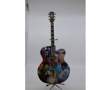 Elvis Light Up Guitar And Stand From The Elvis In Lights Signature Edition. Comes With Stand..  30cm H, 14 Cm w  Good Overall