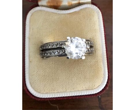 Cartier design gem set dress ring marked .585 size Q/R