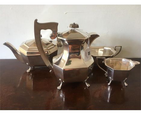 Four piece silver tea service Viners Sheffield 1939-40 52ozt approx