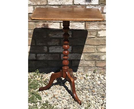 19thC mahogany tilt top table with bobbin twist stem - 68cms 
