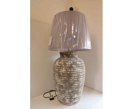 A good quality modern rustic new table lamp with shade, 85cm high