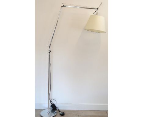 A designer floor lamp and shade Artemide Tolomeo Mega designed by M.De. Lucchi G Fassina, in good condition and PAT tested in