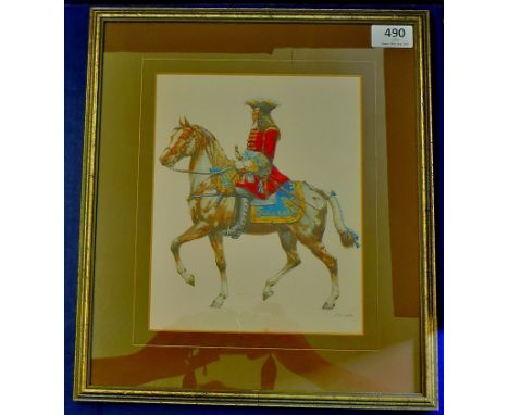 Print - Mounted Office of the Line  (17th Cent.).  Framed.  Nice item.