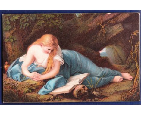Art - "Die bussende Magdalena" by Battoni. Stengel.  Some foxing on reverse.  Good edges and corners.  Nice item.