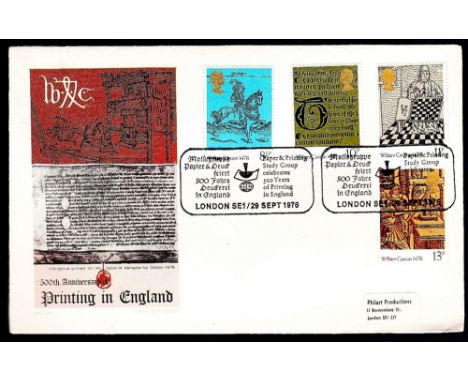 Great Britain - 1976 (29 Sept) William Caxton  Paper & Painting special, First Day of Issue hand stamp, l/a.