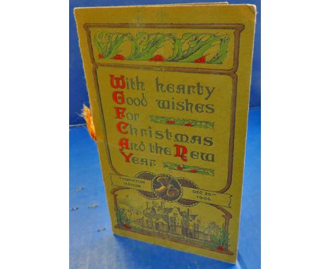 Greeting Cards  Christmas and New Year's Greeting Card 1905.  Named with picture.  Very nice item.