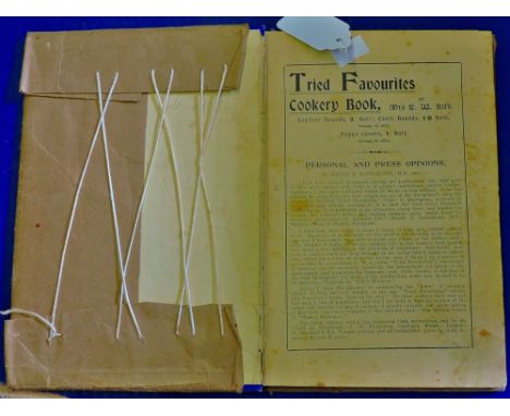 Kirk's "Trial Favourites Cookery Book"  With household hints and other useful information.  1909 10th Edition.  Foxing.  Nice