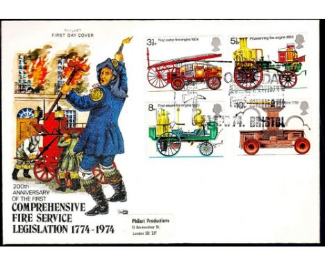 Great Britain - 1974 (24 Apr) Fire Service  Bristol special hand stamp First Day of Issue l/a.