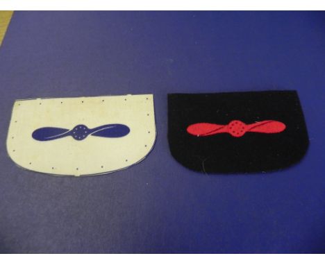 Two British Royal Navy/Aviation Patches  Leading Naval airman patch for the navy blues uniform and a white canvas patch for t