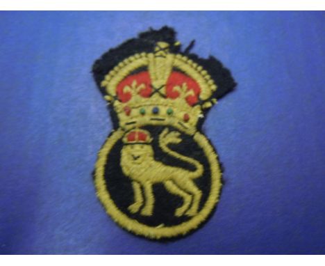World War II , Civil Defence Corps Cloth Patch, Slight Damage K.C.