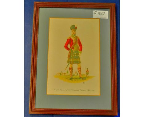 Napoleonic Period Uniforms of the British Army (6) Prints including: The 79th Regt of Foot Officer, Artillery Officer, etc. W