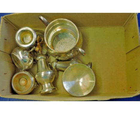 Tableware - Silver Plate (6 pieces)  Including candle stick with bow.