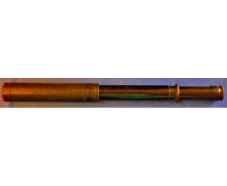 Pocket Metal Telescope  (Outer casing section leather covered)  Marked "S.B.".  Nice little item.