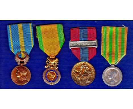 French Medals (4) Including: Orient campaign medal  "Médaille commémorative d'Orient", French 1883 - 1885 Tonkin medal (Army 