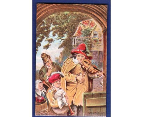 Art - "The Itinerant Musicians" by Dietrich. Misch.  Good corners and edges.  Nice item.