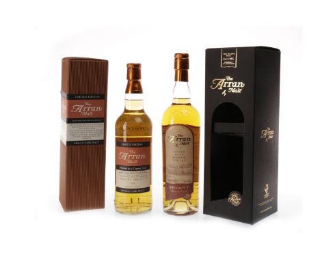 ARRAN COGNAC FINISHActive. Lochranza, Arran.Bottled 6th April 2005, bottle no. 450 of 486. 70cl, 59.8% volume, in carton. ARR
