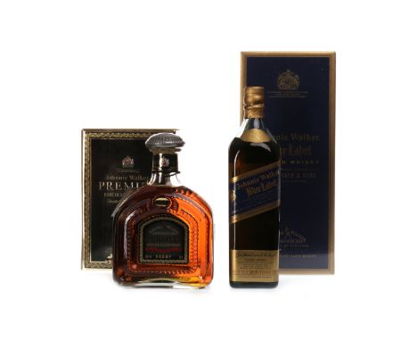 JOHNNIE WALKER BLUE LABELBlended Scotch Whisky70cl, 40% volume, in box.JOHNNIE WALKER PREMIERBlended Scotch Whisky75cl, 43% v