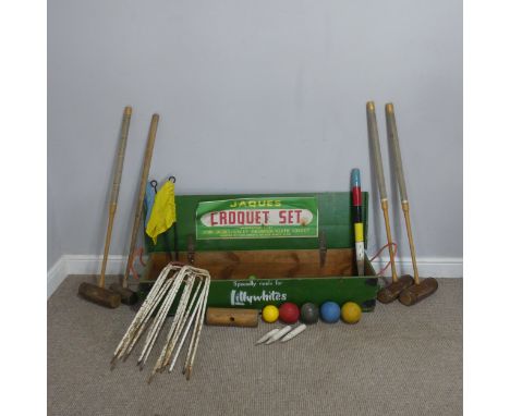 A Jacques London Croquet Set, ''specially made by John Jacques for Lillywhites London and Edinburgh'', housed in a painted gr