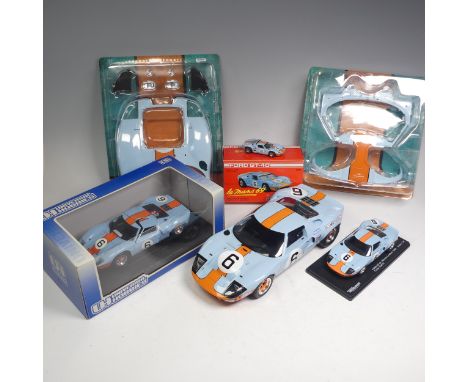 A CWR Classic Model Replicas diecast 1:12 Ford GT 40 Mk I Gulf, winner Le Mans 1968, L 36 cm, together with a Universal Hobbi