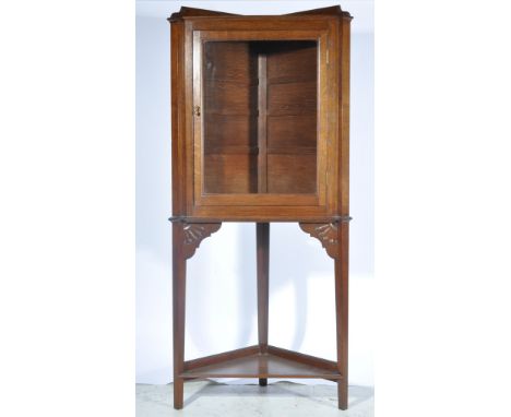 Oak free-standing corner cabinet, made in the early 1900's by John Smith of Askham in Cumbria, who was the Head Carpenter at 