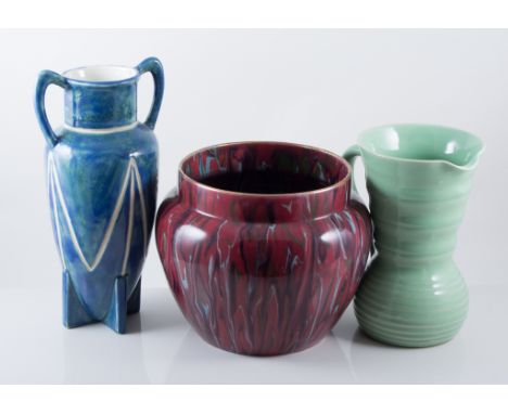 Poole Pottery bi-colour shell, Bretby planters etc.