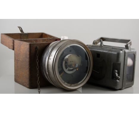 Pigeon Clock - Toulet in wooden case and another metal cased  'Toulet-Super'.