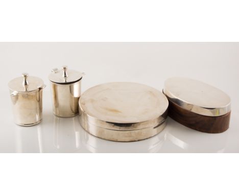 Plated trinket boxes and candle holders etc, (1 box)