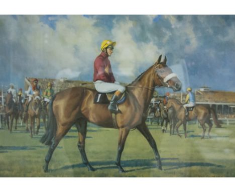 After Neil Cawthorne, 'Red Rum', limited edition coloured print, pencil signed by the artist and Don McCain, ('Ginger') (Trai