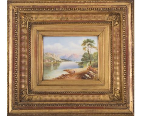 J. E. Savage, Lakeland landscape, painted enamel panel, 12 x 14cm.