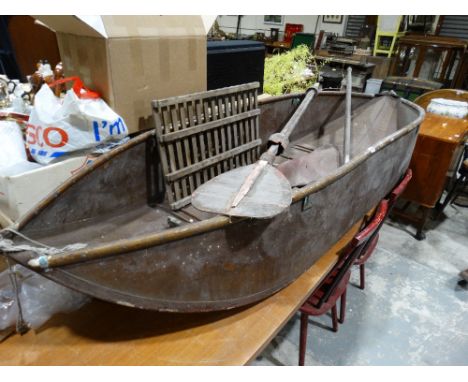     A Vintage Rowing Boat & Oars (Worm Affected)                                    