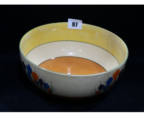      A Circular Clarice Cliff Crocus Pattern Fruit Bowl                              