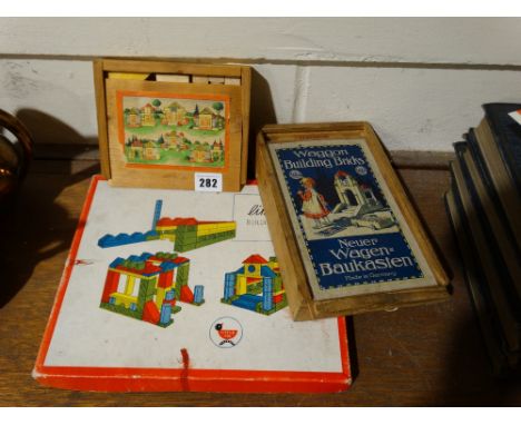     Three Vintage Wooden Buliding Brick Sets                                        