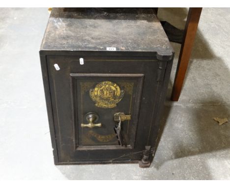     A Vintage Office Safe With Key                                                  
