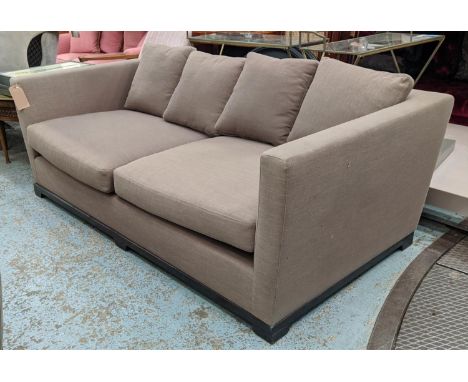 SOFA AND CHAIR COMPANY SOFA, 63cm H x 105cm W x 210cm W, brown fabric upholstered. 