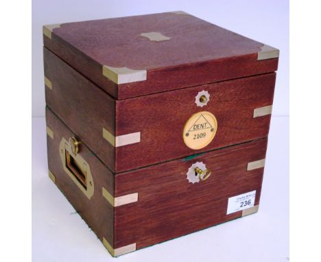 A 20TH CENTURY TWO-DAY MARINE CHRONOMETER, the dial inscribed and numbered Dent / 2109, Earnshaw escapement and bi-metallic b